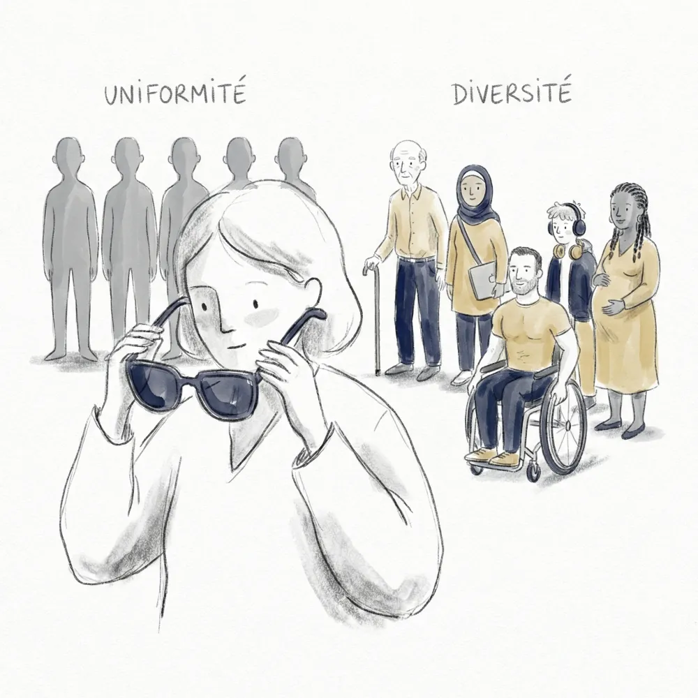 Illustration formation déconstruction des préjugés et inclusion